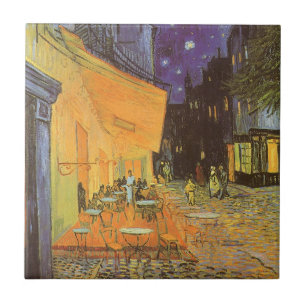 Azulejo De Cerâmica Vincent van Gogh - Terraço de Café à Noite