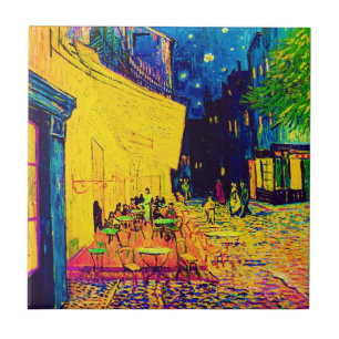 Azulejo De Cerâmica Vincent Van Gogh - Terraço do Café à Noite Pop Art