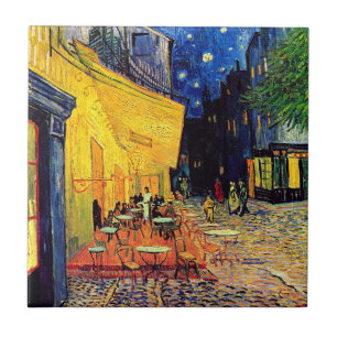 Azulejo De Cerâmica Vincent van Gogh - terraço do café em belas arte