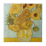 Azulejo De Cerâmica Vincent Van Gogh - Vase com Doze Girassóis<br><div class="desc">Vase com Doze girassóis / Vase avec douze tournesols - Vincent Van Gogh,  agosto de 1888 - Sunflower 1888 terceira versão (F456)</div>