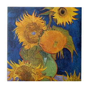 Azulejo De Cerâmica Vincent van Gogh - Vaso com Cinco Girassóis