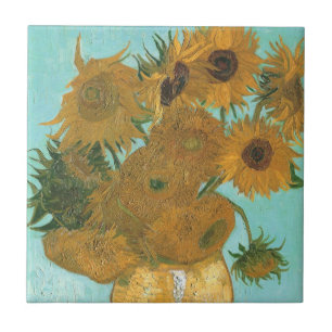Azulejo De Cerâmica Vincent van Gogh - Vaso com Doze Girassóis