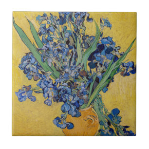 Azulejo De Cerâmica Vincent van Gogh - Vaso com Íris