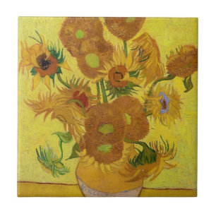 Azulejo De Cerâmica Vincent van Gogh - Vaso com Quinze Girassóis