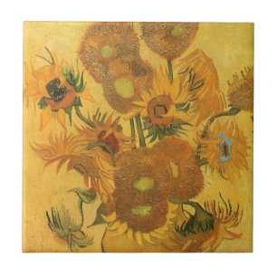 Azulejo De Cerâmica Vincent van Gogh - Vaso com Quinze Girassóis