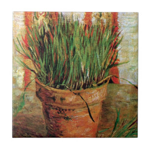 Azulejo De Cerâmica Vincent Van Gogh - Vaso de Planta com Cebolinho