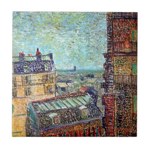 Azulejo De Cerâmica Vincent Van Gogh - Vista de Paris Pontilhismo Artí