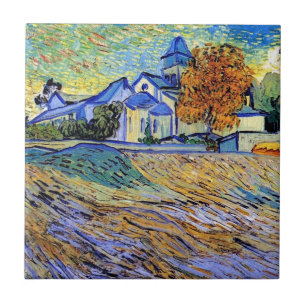 Azulejo De Cerâmica Vincent Van Gogh - Vista do Asilo e Capela