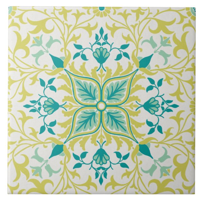 Azulejo De Cerâmica Vine Pattern (por William Morris) (Frente)