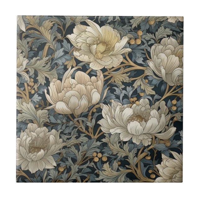 Azulejo De Cerâmica Vines Vitorianas - William Morris (Frente)