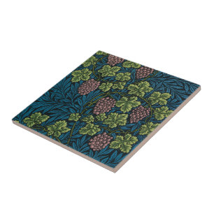 Azulejo De Cerâmica Vinhas com cachos de uvas rosadas