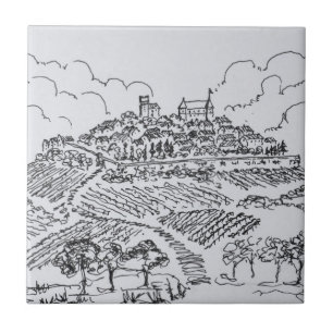 Azulejo De Cerâmica Vinhas de Sancerre Vale do Loire, França