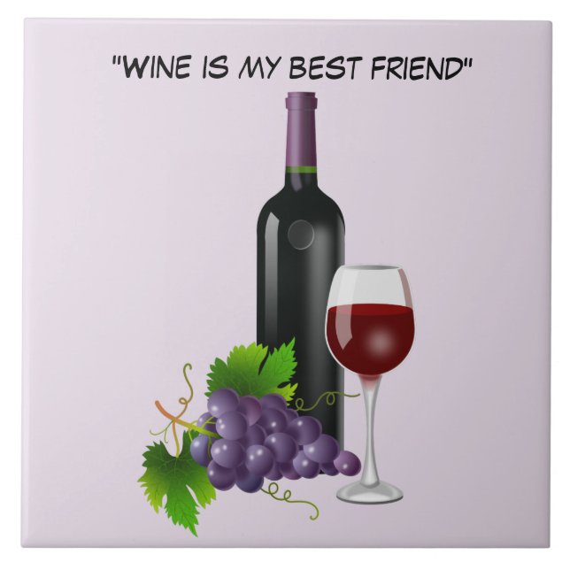 Azulejo De Cerâmica Vinho animado com vidro (Frente)