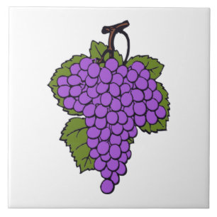 Azulejo De Cerâmica Vinho de Comida de Fruta Roxo Simples
