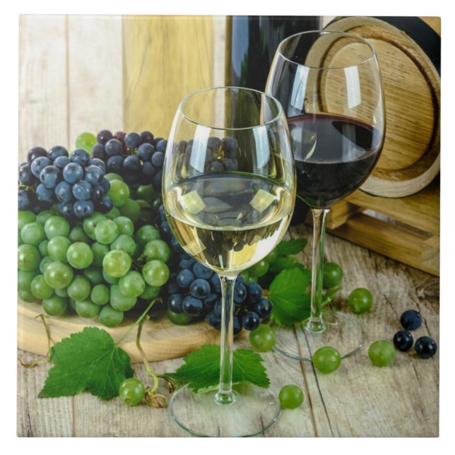 Azulejo De Cerâmica Vinho fino, envelhecido até à perfeição, (Frente)