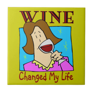 Azulejo De Cerâmica Vinho Mudou Minha Vida