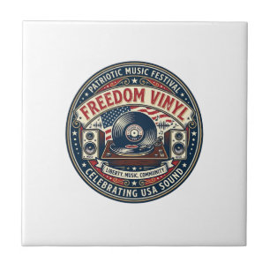 Azulejo De Cerâmica Vinil Patriótico Liberdade Disco de Vinil Música