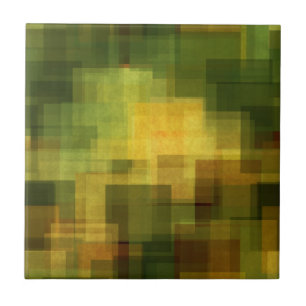 Azulejo De Cerâmica vintage 2 geométricos abstratos coloridos da arte