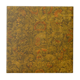 Azulejo De Cerâmica Vintage Allover - Padrão Floral Embossed