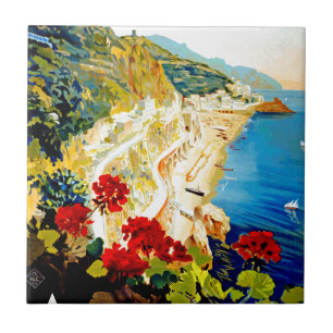 Azulejo De Cerâmica Vintage Amalfi Itália Europe Viagem