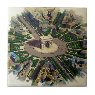 Azulejo De Cerâmica Vintage Arco do Triunfo Paris