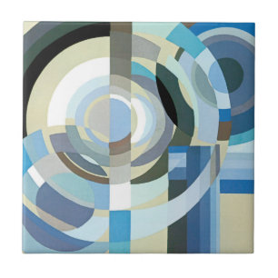 Azulejo De Cerâmica Vintage Art Deco Pochoir Jazz Formas Geométricas