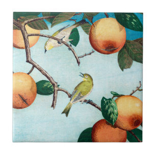Azulejo De Cerâmica Vintage Art, Fruta & Bird Custom Impressão