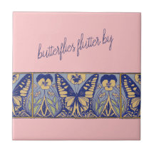 Vintage Art Nouveau Borboletas e Pansias