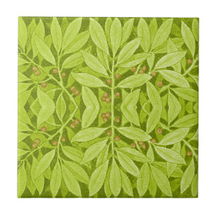 Azulejo De Cerâmica Vintage Art Nouveau Folhas Botânicas e Berries