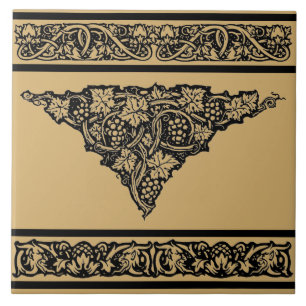 Azulejo De Cerâmica Vintage Art Nouveau Grapevine