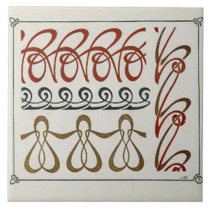 Azulejo De Cerâmica Vintage Art Nouveau Ilustração de Alphonse Mucha