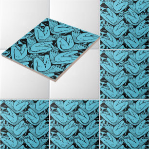 Azulejo De Cerâmica Vintage Art Nouveau - Padrão da Sereia por K. Mose