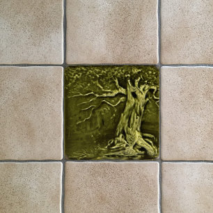 Azulejo De Cerâmica Vintage Art Nouveau Tree Reproduction