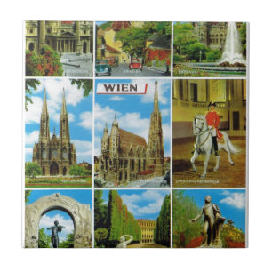 Azulejo De Cerâmica Vintage Áustria, Wien, Viena, Multiview