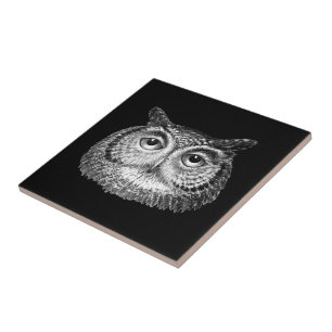 Azulejo De Cerâmica Vintage Boho Owl Design