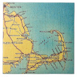 Azulejo De Cerâmica Vintage Boston Cape Cod Map Ceramic Tile<br><div class="desc">Such a great old map of the route from Boston to the Cape repurposed!</div>