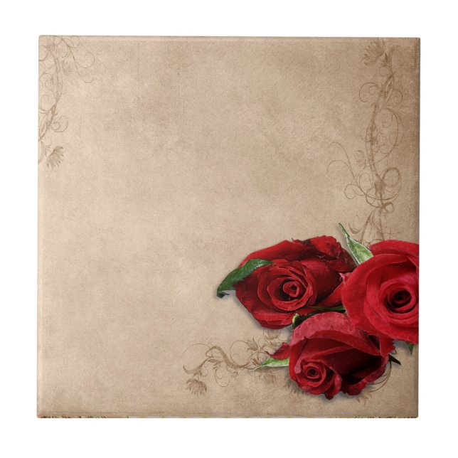 Azulejo De Cerâmica Vintage Brandy Rosa (Frente)