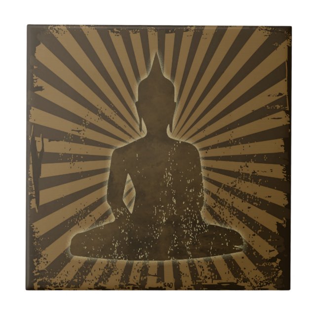 Azulejo De Cerâmica vintage Buddha (Frente)