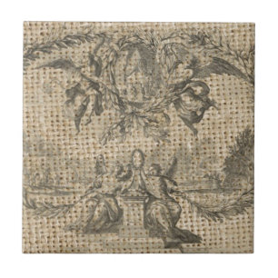 Azulejo De Cerâmica vintage burlap religioso paraíso vitoriano
