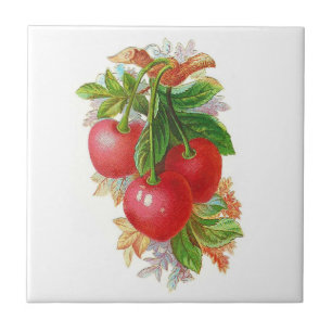 Azulejo De Cerâmica Vintage Cherries
