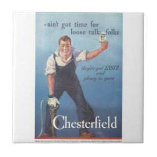 Azulejo De Cerâmica Vintage Chesterfield Cigarettes Anúncio