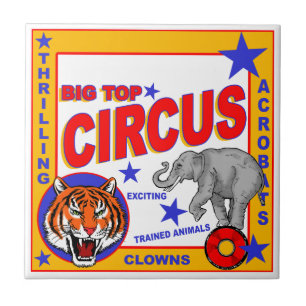 Azulejo De Cerâmica Vintage Circus Poster