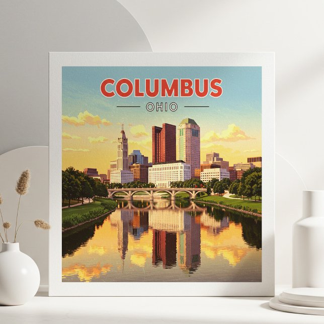 Azulejo De Cerâmica Vintage Columbus Ohio (Criador carregado)
