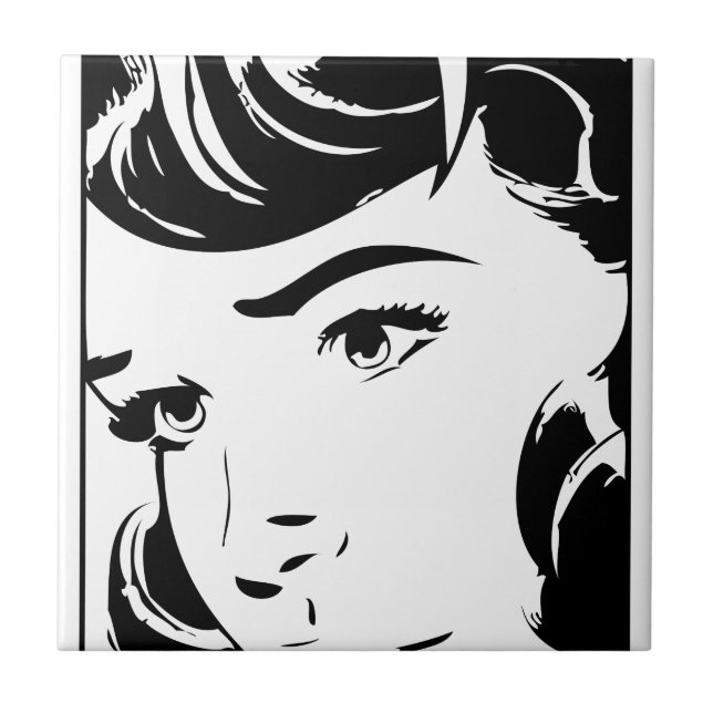 Azulejo De Cerâmica Vintage cómico (Frente)