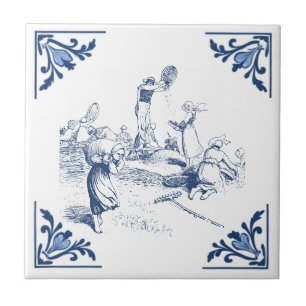Azulejo De Cerâmica Vintage Country Winoceat Wheat Delft Blue White