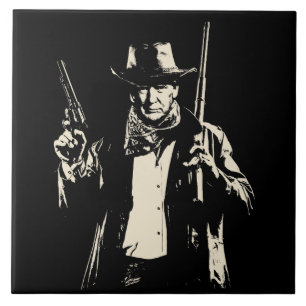 Azulejo De Cerâmica Vintage Cowboy Trump Pronto para Chutar Alguns Dem
