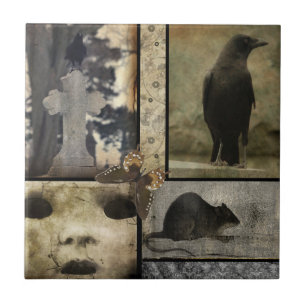 Azulejo De Cerâmica Vintage Crow Oddities