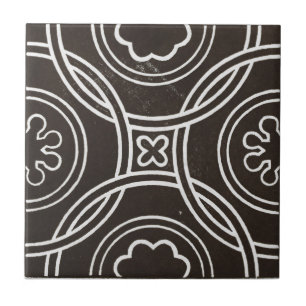 Azulejo De Cerâmica Vintage - Design Preto para Arte Cerâmica Irlande