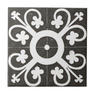 Azulejo De Cerâmica Vintage - Design Preto para Arte Cerâmica Irlande