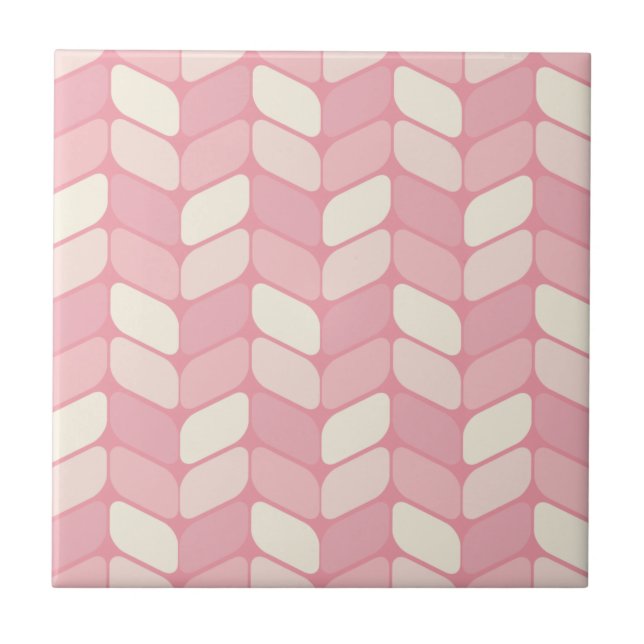 Azulejo De Cerâmica Vintage Diagonal Retângulo Rosa Vanilla (Frente)